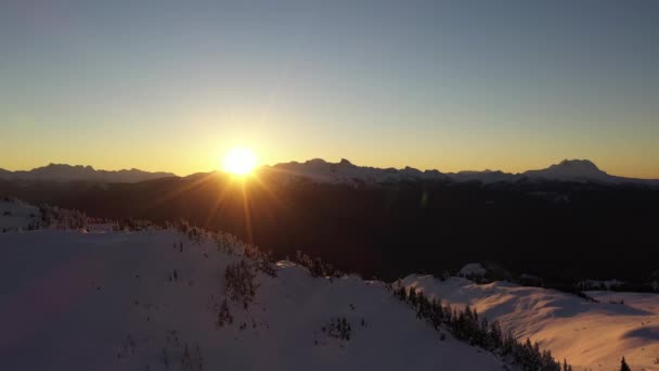 Восход Солнца Горах Южного Побережья Британской Колумбии Канада — стоковое видео