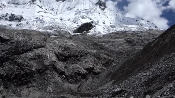 Lago Azul Picos Nevados Lago Parque Nacional Huascaran Huaraz Andes — Vídeos de Stock