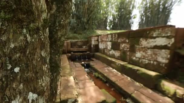 Antiguo Sistema Fontanería Encontrado Iglesia Misionera Jesuita Sao Miguel Das — Vídeo de stock