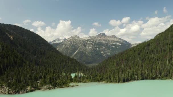 Aerial Drone Shot Joffre Lakes Turquoise Lakes Provincial Park British — Vídeos de Stock