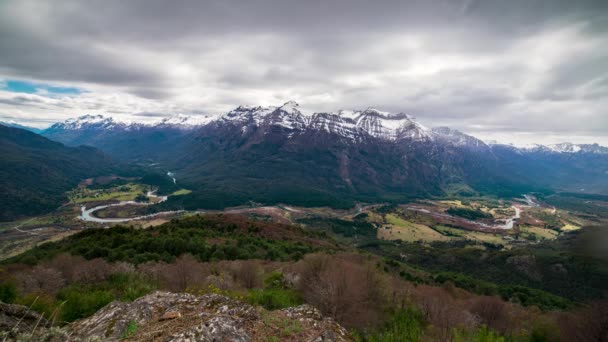 Tempo Lapso Vídeo Belo Manso Rio Montanha Argentina — Vídeo de Stock