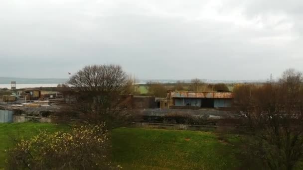 Historiallinen Coalhouse Fort Essexissä Englannissa Lennokin Kuvamateriaali — kuvapankkivideo
