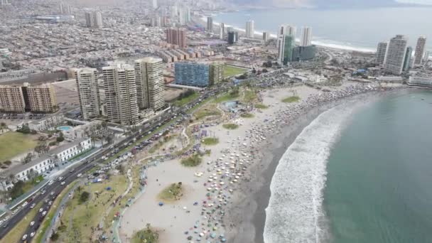 Iquique Şili Pasifik Okyanusu Ndaki Sahil Kıyı Manzarası Öğleden Sonra — Stok video