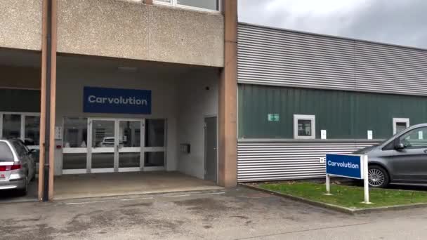 Disparo Lento Entrada Edifício Principal Carvolution Bannwil Suíça — Vídeo de Stock