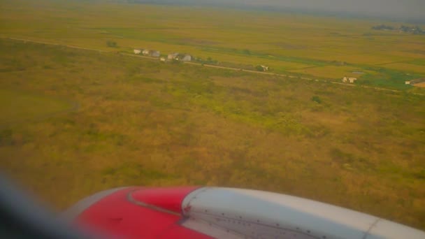 Vista Del Motor Avión Que Viene Para Aterrizar — Vídeos de Stock