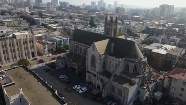 Vue Aérienne Drone Autour Église Catholique Dominic San Francisco États — Video