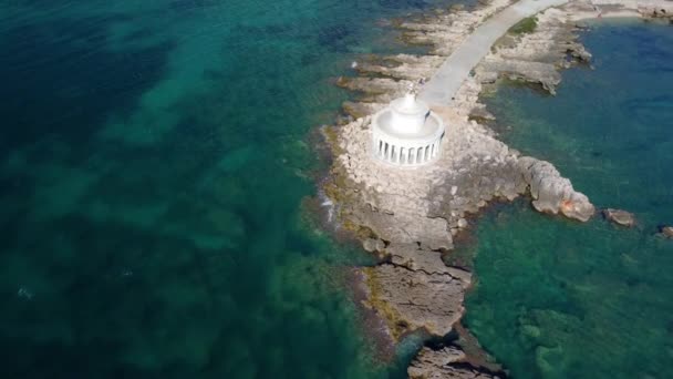 Vue Imprenable Sur Lanterne Saint Théodore Réserve Naturelle Argostoli Vilagito — Video