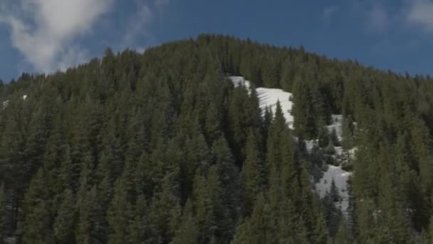 Escenario Fuera Ventana Coche Viaje Por Carretera Las Montañas Nieve — Vídeos de Stock