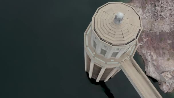 Vista Aves Una Torre Entrada Presa Hoover — Vídeos de Stock