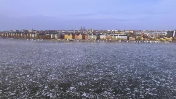 Suécia Estocolmo Cidade Velha Gamla Stan Capitol Drone Slussen Sdermalm — Vídeo de Stock