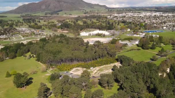 Bike Park Taupo Inclinazione Aerea Verso Basso Attività Popolari Area — Video Stock