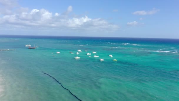 Frente Mar Paradisus Palma Real Resort Azul Azul Océano Caribe — Vídeos de Stock