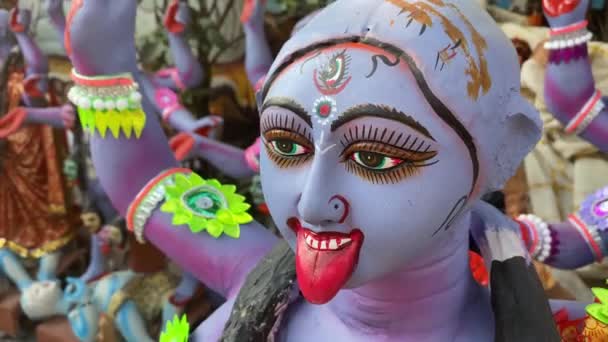 Kali Maa Clay Idol Que Prepara Kumartuli Calcuta — Vídeo de stock