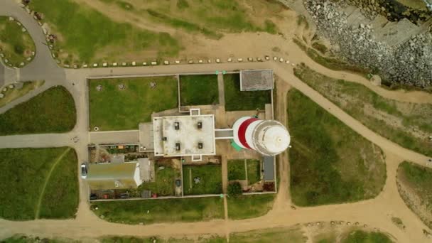 波特兰比尔Birdseye航景上方条纹多塞特灯塔地标 — 图库视频影像