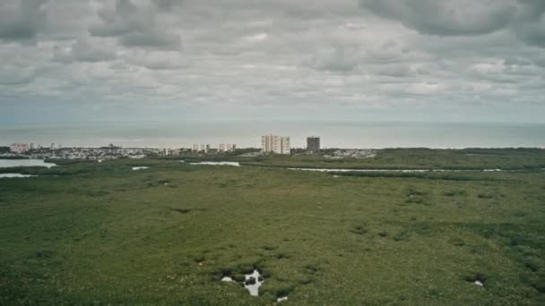 Luchtfoto Van Flatgebouwen Aan Interkust Florida — Stockvideo