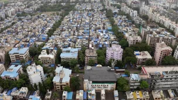 Panorama Mumbai Suburban District Compact Custer Houses India Aerial — Stock Video