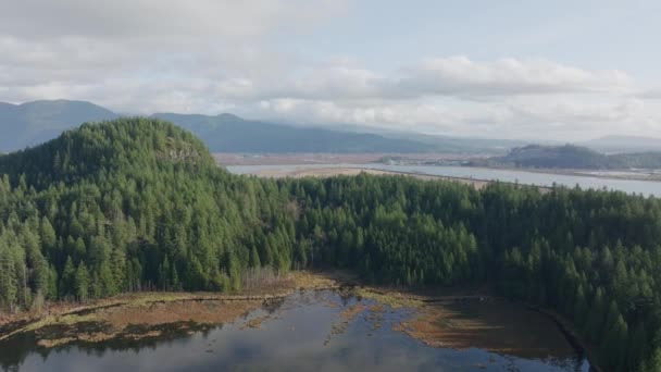 Luchtfoto Van Minnekhada Regional Park British Columbia Canada — Stockvideo