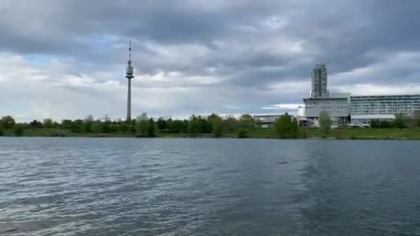 Cloudy Day Danube — Stock Video