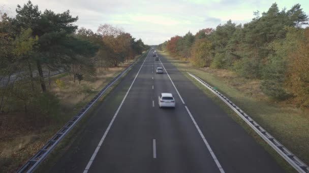 Autostrada A28 Nei Paesi Bassi Con Trasporto Terrestre Che Passa — Video Stock