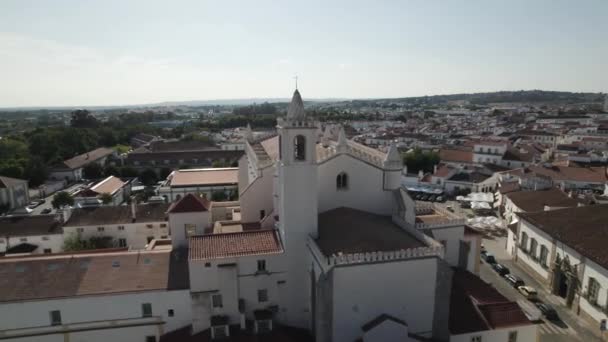 Aerial Pullback Więc Francisco Kościół Klasztor Znany Jako Kaplica Kości — Wideo stockowe