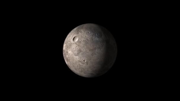 Planet Ceres Auf Schwarzem Hintergrund — Stockvideo