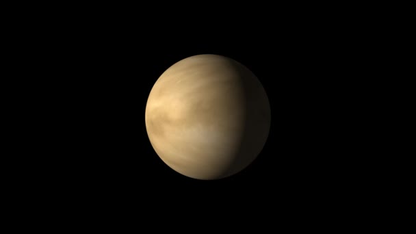 Atmosphärischer Planet Venus Auf Schwarzem Hintergrund — Stockvideo