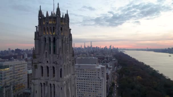 Catedral Nueva York Atardecer — Vídeos de Stock