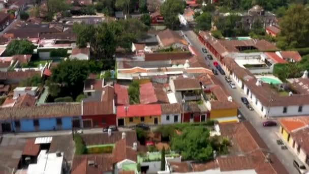 Antigua Guatemala Pada Siang Hari Menakjubkan Amerika Selatan Sibuk Kota — Stok Video