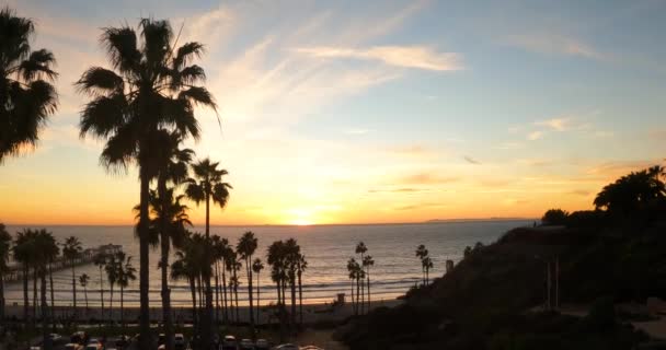 Färgglad Solnedgång Vid Piren San Clemente Beach Kaliforniens Kust — Stockvideo