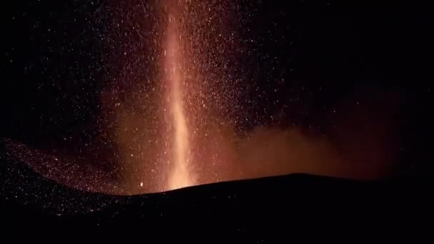 Κοντινό Πλάνο Του Ηφαιστείου Cumbre Vieja Που Εξερράγη Στη Palma — Αρχείο Βίντεο