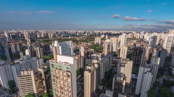 Entardecer Zona Sul Paulo Muitos Prdios Nuvens Time Lapse Con — Vídeos de Stock