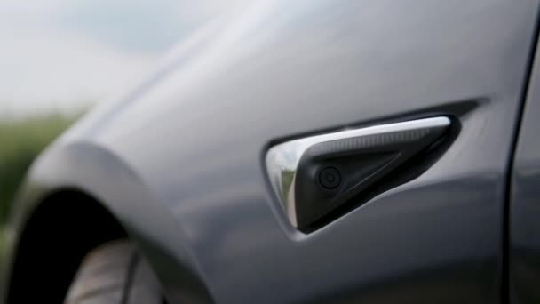 Close Shot Van Teslas Sensor — Stockvideo