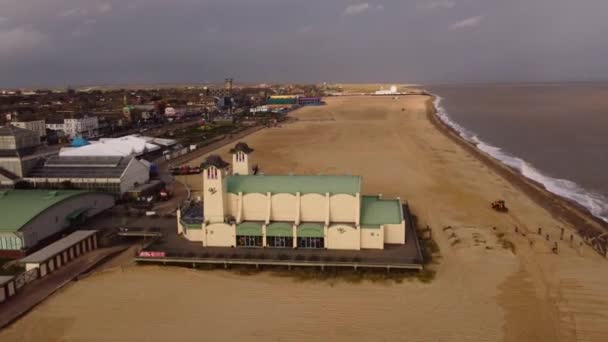 Mar Lado Diversões Edifícios Arcade Com Vista Para Cidade Great — Vídeo de Stock