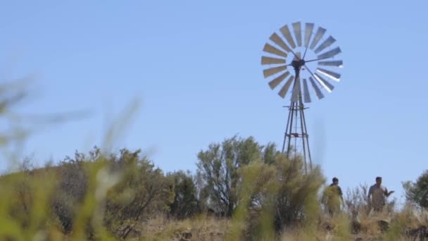 Molino Viento Girando Cámara Lenta 60Fps — Vídeos de Stock