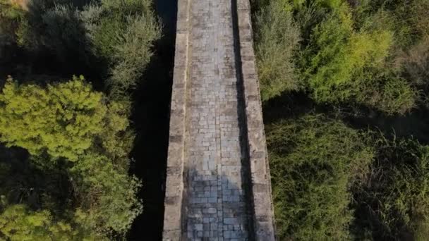 Římský Most Řece Sedě Vila Formosa Portugalsku Sklon Letadla Dopředu — Stock video