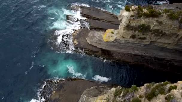 Auf Tasmanien Gelegen Adlerfalkenhals Mit Spektakulärem Drohnenblick Von Oben Nennt — Stockvideo