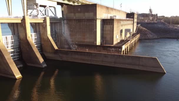 Water Dammen Langs Tennessee River Het Beheersen Van Water Het — Stockvideo