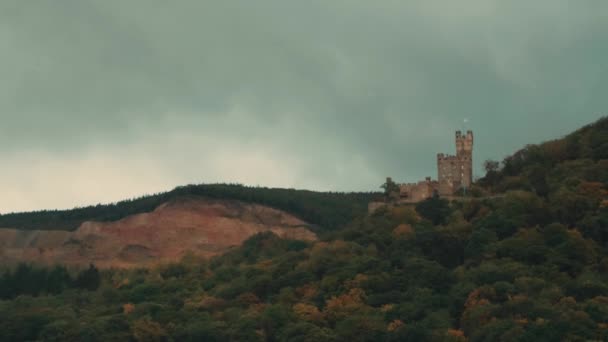 German Castle Quarry Background Wide Angle — Stock Video