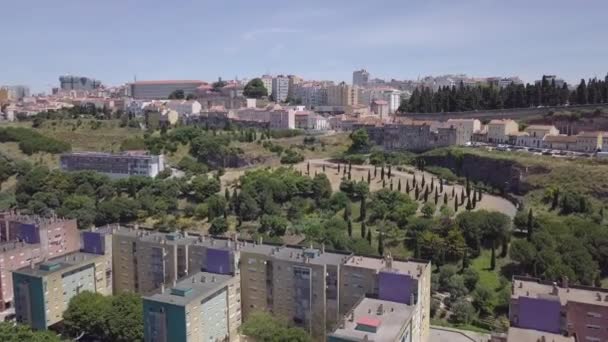 Lotniczy Wiadukt Tanich Mieszkań Parku Casal Ventoso Dzielnicy Lizbony Portugalii — Wideo stockowe