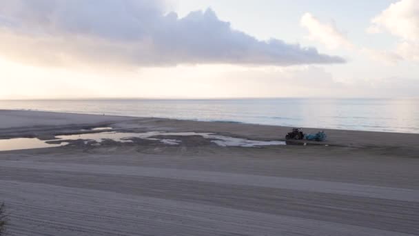 Szeroki Widok Panoramiczny Plażę Ocean Piasek — Wideo stockowe