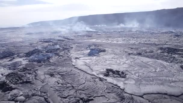 Volcanic Gas Rising Lava Due Fagradalsfjall Eruption Iceland Aerial — Stock Video