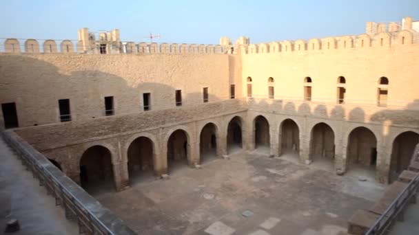 Panning Unesco World Heritage Site Ancient Fortress Sousse Ribat Tunisia — 비디오