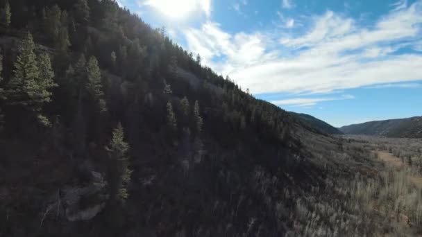 Drohne Gebirge Mit Linsenschlag — Stockvideo