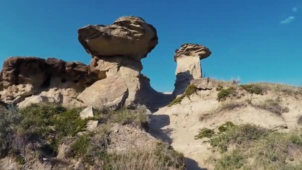 Csodálatos Táj Kilátás Nyílik Dinoszaurusz Tartományi Park Déli Vidéki Alberta — Stock videók