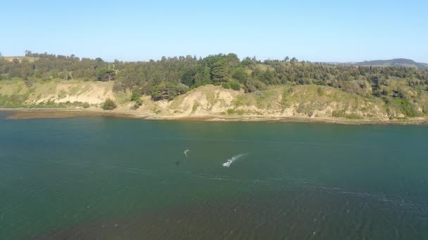 Drone Shot Person Kitesurf Καλοκαίρι Χιλή Puertecillo Και Matanzas Chile — Αρχείο Βίντεο