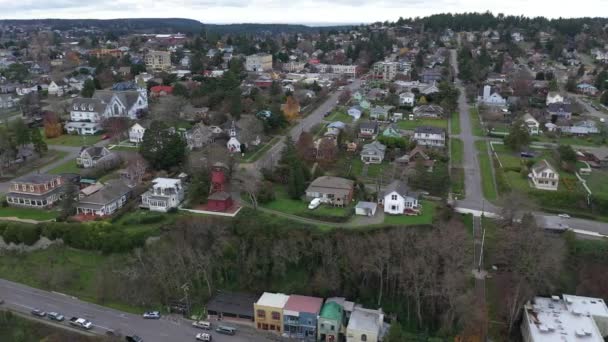 Port Townsend Uptown Hava Aracı Görüntüleri Washington Seattle Yakınlarındaki Jefferson — Stok video