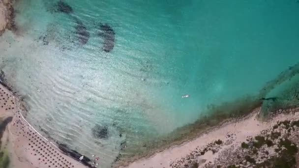 Grekland Balos Beach Flygfoto Med Drönare — Stockvideo