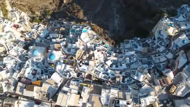 Řecko Oia Santorini Aerial Drone Footage — Stock video