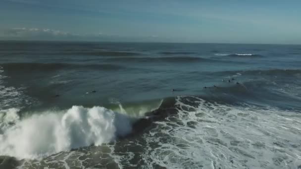 Quebras Onda Como Surfistas Remo Contra Corrente Capbreton Oeste França — Vídeo de Stock