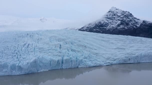 Incrível Cenário Gelado Fjallsarlon Islândia Tiro Aéreo — Vídeo de Stock